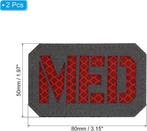 Patikil Reflected Med Patch 2x3 "، 2 pcs ems emt hook و loop stitener charbiqu in Kuwait