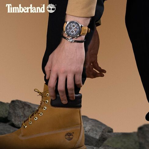 TIMBERLAND Men's Henniker II Collection Watch - 46mm Case, Textured Bezel, Premium Leather Strap in Saudi Arabia