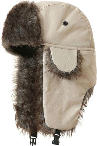 Ushanka Hat for Men Women Faux Fur Trapper Hat with Ear Flaps, Windproof Waterproof Russian Hats in Saudi Arabia