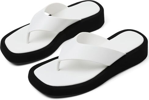 شرائح Cynllio للنساء تنزلق على Flip Flops Sandals Thongs Platform الأسافين الصنادل شاطئ الصيف أحذية مريحة المشي أحذية النعال في الهواء الطلق in Kuwait