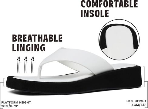 شرائح Cynllio للنساء تنزلق على Flip Flops Sandals Thongs Platform الأسافين الصنادل شاطئ الصيف أحذية مريحة المشي أحذية النعال في الهواء الطلق in Kuwait