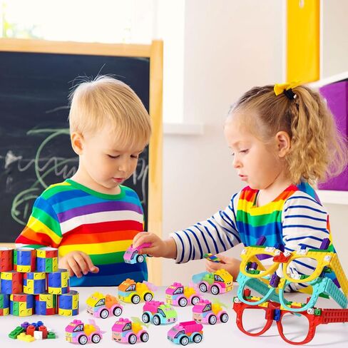 Winrayk 12 Sets Building Blocks Party Favors Birthday Supplies for Kids, Mini Drawstring Bag Drinking Straw Bubble Wand Keychain Cartoon Sticker, Teen Girls Boys Gamer Valentine Building Block Decor in Saudi Arabia
