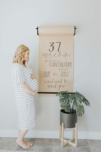 Roller Kraft Paper Roll Display, Wall Decor, Art Wall Mount, Kitchen Decor, Farmhouse Decor - (1) Kraft Paper Roll Included (8 Inch, Black) in Saudi Arabia