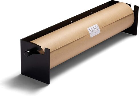 Roller Kraft Paper Roll Display, Wall Decor, Art Wall Mount, Kitchen Decor, Farmhouse Decor - (1) Kraft Paper Roll Included (8 Inch, Black) in Saudi Arabia