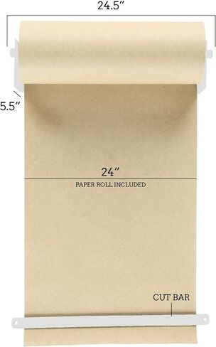 Roller Kraft Paper Roll Display, Wall Decor, Art Wall Mount, Kitchen Decor, Farmhouse Decor - (1) Kraft Paper Roll Included (8 Inch, Black) in Saudi Arabia