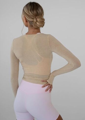 Ballet Wrap Tops for Women Y2k Long Sleeve Pilates Coquette Tops V-Neck Fitted Tie Front Crop Shirts Workout Blouse in Kuwait