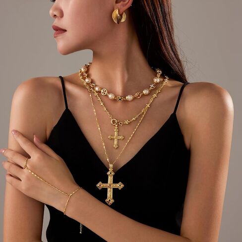 GZQ Gold Chain Cross Necklace for Women Non Tarnish Pendant Dainty Jewlery Gifts for Men(N55) in Kuwait