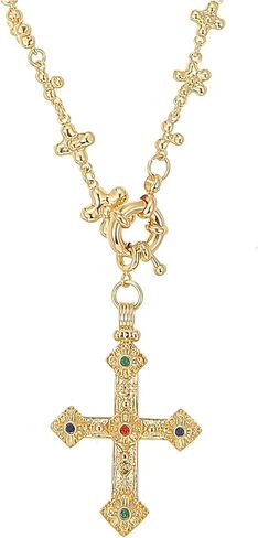 GZQ Gold Chain Cross Necklace for Women Non Tarnish Pendant Dainty Jewlery Gifts for Men(N55) in Kuwait