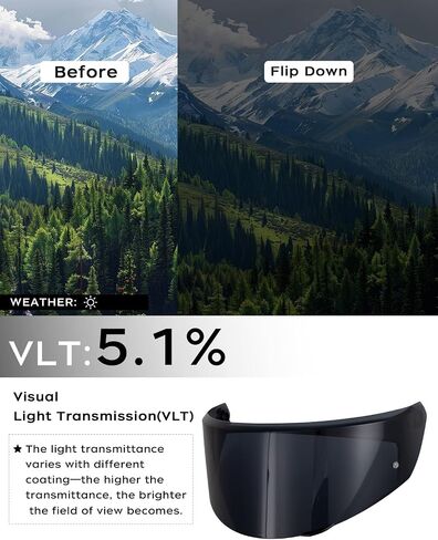 Soman New K3 Visor, Tinted K3 Tinted Shield Replacement Compatible with K3 in Sizes XL XXL 2XL with DOT(E2206) UV Protection (Deep Smoke) in Saudi Arabia
