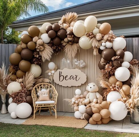 Dusty Green Nude Balloon Arch Kit - Double Stuffed Green Brown White Sand Cream Balloon Garland Light Avocado Beige Boho Color for Baby Shower Neutral Birthday Woodland Wedding Party Decor in Saudi Arabia