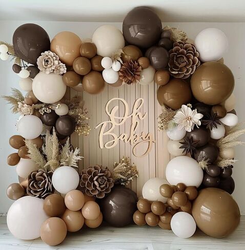 Dusty Green Nude Balloon Arch Kit - Double Stuffed Green Brown White Sand Cream Balloon Garland Light Avocado Beige Boho Color for Baby Shower Neutral Birthday Woodland Wedding Party Decor in Saudi Arabia