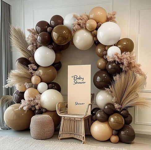 Dusty Green Nude Balloon Arch Kit - Double Stuffed Green Brown White Sand Cream Balloon Garland Light Avocado Beige Boho Color for Baby Shower Neutral Birthday Woodland Wedding Party Decor in Saudi Arabia