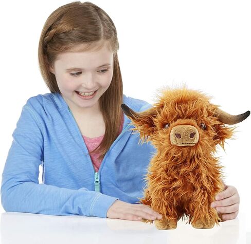 Cute Highland Cows Stuffed Animals,10.5 inches Two Color Realistic Cow Plush Toy,Animals Cattle Plush Farm Toy,Farm Plushie Christmas Birthday Present for Boys Girls Kids Grandchildren (Cute Black) in Saudi Arabia