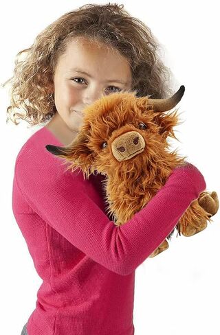 Cute Highland Cows Stuffed Animals,10.5 inches Two Color Realistic Cow Plush Toy,Animals Cattle Plush Farm Toy,Farm Plushie Christmas Birthday Present for Boys Girls Kids Grandchildren (Cute Black) in Saudi Arabia