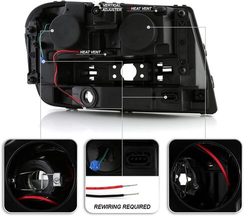 Acanii - للفترة 2002-2009 Chevy Trailblazer مع عرض كامل عرض مصابيح LED أسود مصابيح الأمامية الأمامية اليسار+اليمين in Saudi Arabia