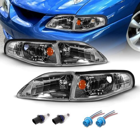 Amerilite for 1994-1998 Ford Mustang Gun-Mun-Metal Prescips Corner Corner Turn Set-Side Prastenger and Driver Side in Kuwait