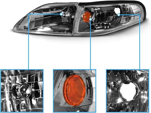 Amerilite for 1994-1998 Ford Mustang Gun-Mun-Metal Prescips Corner Corner Turn Set-Side Prastenger and Driver Side in Kuwait