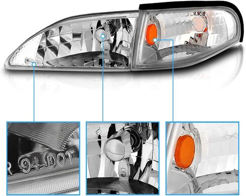 Amerilite for 1994-1998 Ford Mustang Gun-Mun-Metal Prescips Corner Corner Turn Set-Side Prastenger and Driver Side in Saudi Arabia