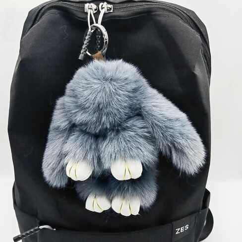 Bunny Keychain Soft Cute Faux Fur Rabbit Fur Keyring Car Handbag Pom Pom Pendant in Saudi Arabia