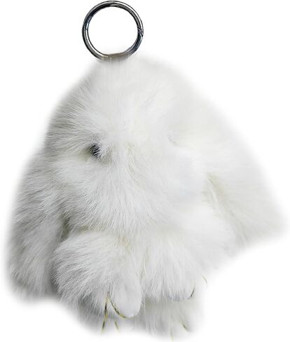 Bunny Keychain Soft Cute Faux Fur Rabbit Fur Keyring Car Handbag Pom Pom Pendant in Saudi Arabia
