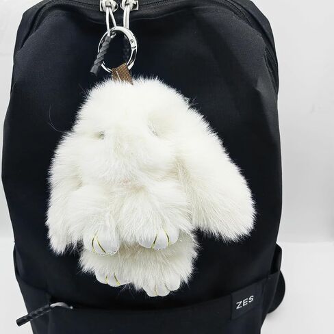 Bunny Keychain Soft Cute Faux Fur Rabbit Fur Keyring Car Handbag Pom Pom Pendant in Saudi Arabia