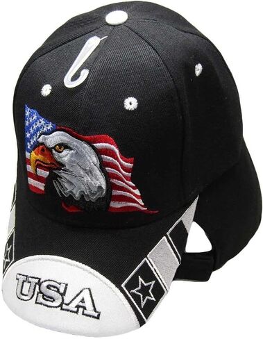 USA Waving Flag Eagle Adjustable Embroidered Baseball Hat Cap in Kuwait