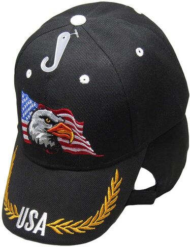 USA Waving Flag Eagle Adjustable Embroidered Baseball Hat Cap in Kuwait