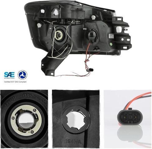 AKKON - For Nissan Titan Armada Black Bezel Dual Halo Projector LED Headlights Front Lamps Replacement Pair in Saudi Arabia