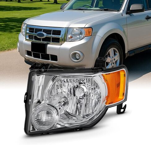 AKKON - For 2008-2012 Ford Escape 4-Door SUV Driver Side Only Headlight Assembly Chrome Housing Clear Lens in Saudi Arabia