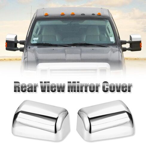 X AUTOHAUX 1 Pair Super-Duty Chrome Plated Mirror Covers Top Half for Ford F250 F350 F450 2008-2016 in Saudi Arabia