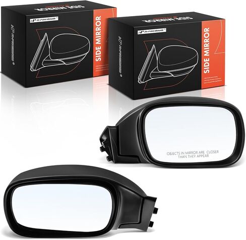 A -Premium Pair (2) سائق ومرآة باب جانبية للركاب - متوافقة مع سلسلة Jeep XJ Cherokee 1997 1998 1999 2000 2001 - اليدوي غير المذرع القابل للطي الأسود الخارجي الخلفي مرآة in Kuwait