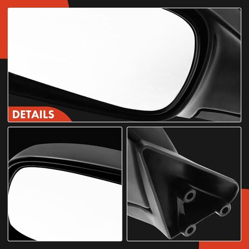 A -Premium Pair (2) سائق ومرآة باب جانبية للركاب - متوافقة مع سلسلة Jeep XJ Cherokee 1997 1998 1999 2000 2001 - اليدوي غير المذرع القابل للطي الأسود الخارجي الخلفي مرآة in Kuwait