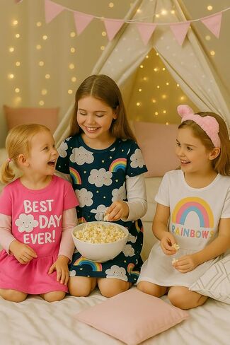 PATPAT Toddler Girls Floral Skater Dress 3-Pack A-Line Short Sleeve Outfits | Floral Print Dresses, 3-Pack Value Set, A-Line Skater Fit, Short Sleeve Design, Soft Fabric, Easy Wear in Kuwait
