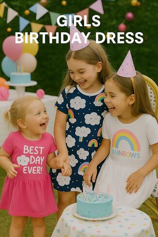 PATPAT Toddler Girls Floral Skater Dress 3-Pack A-Line Short Sleeve Outfits | Floral Print Dresses, 3-Pack Value Set, A-Line Skater Fit, Short Sleeve Design, Soft Fabric, Easy Wear in Kuwait