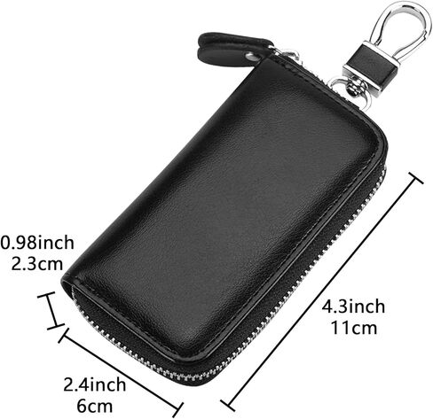 Wesoke Leather Car Key Holder حقيبة حالة أسود مفتاح الأسود ، أكياس Universal Car Key fob للرجال ، in Kuwait