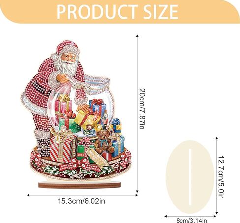 Jishshay Diamond Art Tabletop Decoration DIY عيد الميلاد دايموند الطلاء دائرة مكتب الزخرفة مع شجرة عيد الميلاد سانتا كلوز على شكل كرستال عيد الميلاد الماسي الماس الحلي عيد الميلاد الحلي in Kuwait