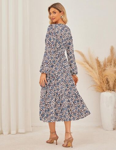 GRACE KARIN Long Sleeve Dress for Women 2026 Spring Wedding Guest Dress Floral Boho A Line Flowy Maxi Dresses with Pockets in Saudi Arabia