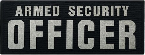 Armed Security Officer Reflective Patches, 10 x 4 Inches, Hook and Loop Backing, Black and White, 2-Pack in Saudi Arabia