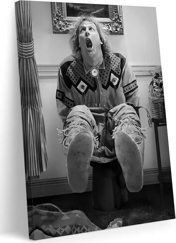 Fwahren Funny Bathroom Canvas Wall Art ، كوميديا مؤطرة بالأبيض والأسود يطبع الأعمال الفنية ، الفكاهة ، ديكور جدار ملصق ، جاهزة للتعليق ، قماش ملفوف 12x16in in Saudi Arabia