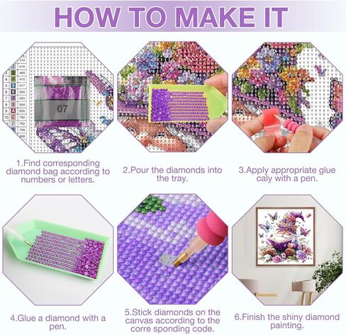 MEIYUDA Cow Diamond Painting Kits for Adults, DIY Cartoon Cow Diamond Art Kits for Adult Beginners, 5D Cute Cow Round Full Drill Gem Art Crafts for Home Wall Decor Present 12x12inch in Kuwait