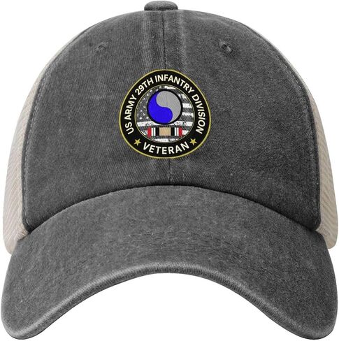 Us Army Iraq Veteran 29th Infantry Division Adjustable Cowboy Mesh Baseball Cap Unisex Outdoor Trucker Hat7 in Saudi Arabia
