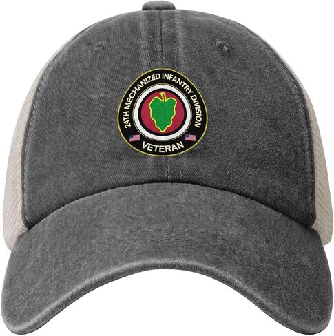 Us Army Veteran 24th Mechanized Infantry Division Adjustable Cowboy Mesh Baseball Cap Unisex Outdoor Trucker Hat0 in Saudi Arabia