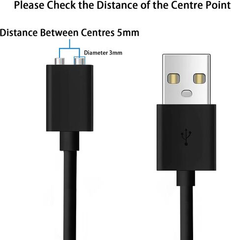 10mm Magnetic USB DC Charger Cable, 2.7ft Replacement Charging Cord for Rechargeable Toys, Massagers, Electric Toothbrushes,Children's Watches, Dog Trainer, Facial Cleanser in Kuwait