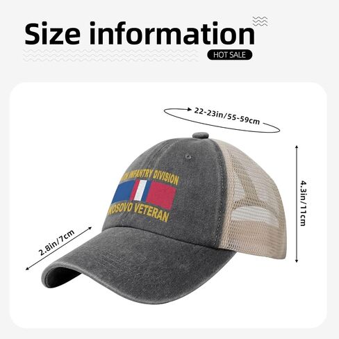Us Army 4th Infantry Division Kosovo Veteran Adjustable Cowboy Mesh Baseball Cap Unisex Outdoor Trucker Hat2 in Saudi Arabia