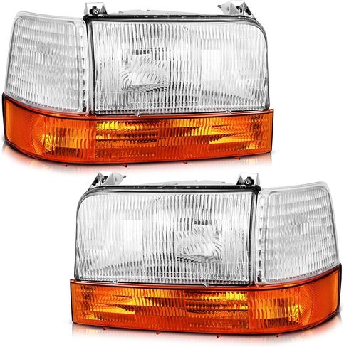 المصابيح الأمامية للهالوجين للفترة 1992-1997 Ford F-150 F-Super Duty / 92-98 F-250 F-350 / 92-96 Ford Bronco Presection Bradiance مع زوايا وأضواء إشارة in Saudi Arabia