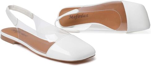 Mofirdast براءة اختراع جلدية واضحة حزام مربع مضخات slingback ، وأحذية كعب الكعب المنخفض بلوك متعدد الألوان للنساء حفلات الزفاف حفلات حفلات الزفاف in Saudi Arabia