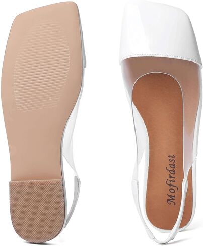 Mofirdast براءة اختراع جلدية واضحة حزام مربع مضخات slingback ، وأحذية كعب الكعب المنخفض بلوك متعدد الألوان للنساء حفلات الزفاف حفلات حفلات الزفاف in Saudi Arabia