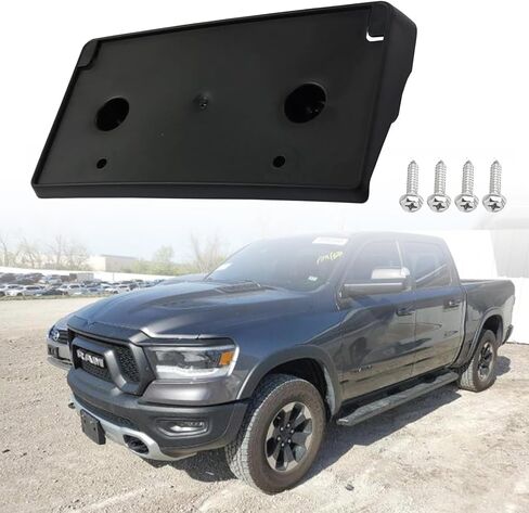 Front License Plate Frame for Dodge Ram 1500 DT Rebel & TRX ONLY 2019-2024 Front Bumper License Tag Plate Holder Mounting Bracket Replace # 68274219AD (NOT FIT for DS/Classic and Other DT Bumper) in Saudi Arabia