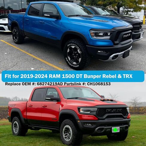 Front License Plate Frame for Dodge Ram 1500 DT Rebel & TRX ONLY 2019-2024 Front Bumper License Tag Plate Holder Mounting Bracket Replace # 68274219AD (NOT FIT for DS/Classic and Other DT Bumper) in Saudi Arabia