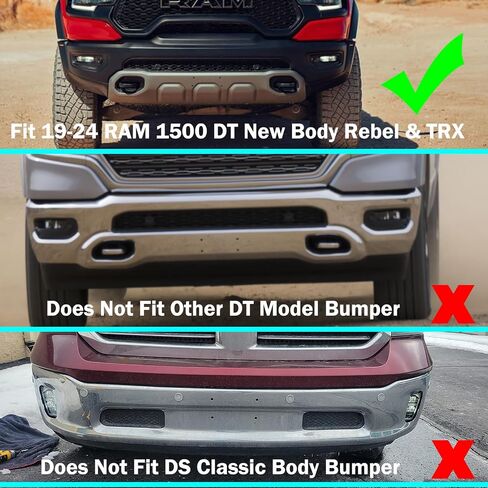 Front License Plate Frame for Dodge Ram 1500 DT Rebel & TRX ONLY 2019-2024 Front Bumper License Tag Plate Holder Mounting Bracket Replace # 68274219AD (NOT FIT for DS/Classic and Other DT Bumper) in Saudi Arabia